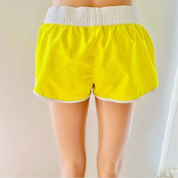 Ocean Pacific OP neon yellow white boyfriend shorts. Size junior M 7-9 - Picture 3 of 8